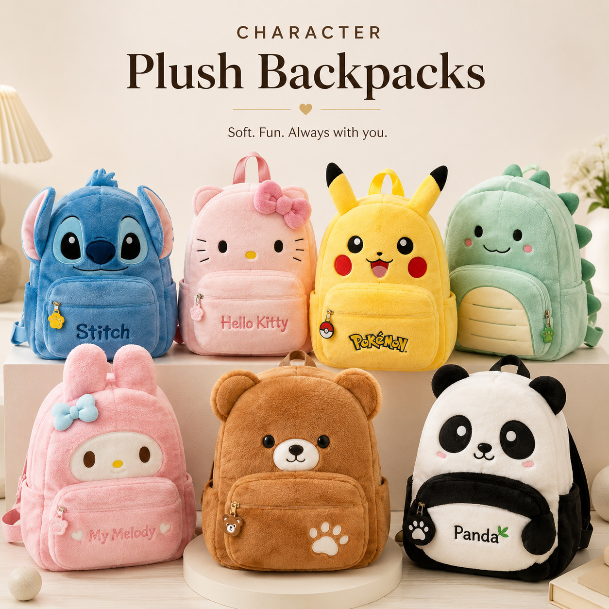Character Plush Backpacks