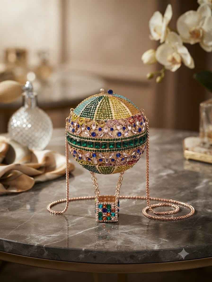Parachute crystal clutch