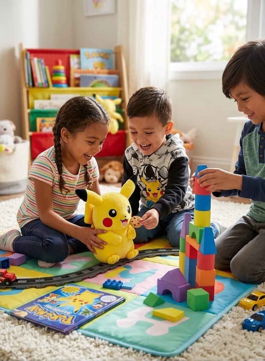 Pikachu and labubu plush toy backpack