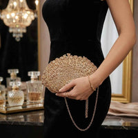 Luxury fan shape Crystal rhinestone clutch