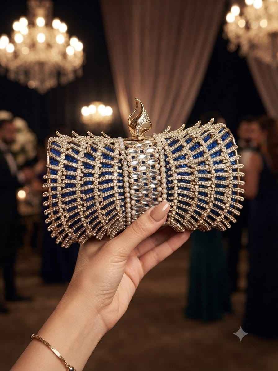 Crystal rhinestone evening clutch
