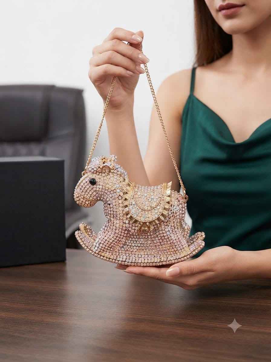 Rocking horse crystal bags