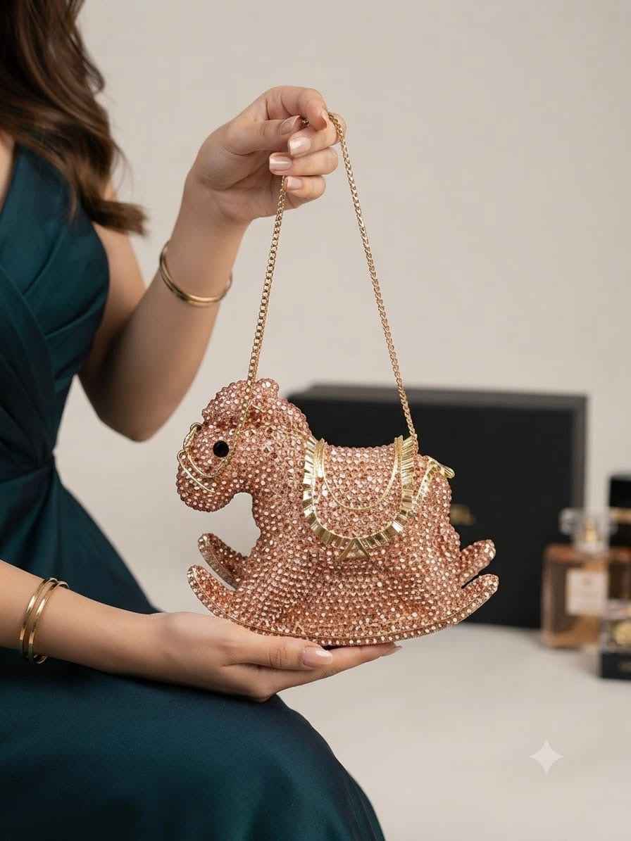 Rocking horse crystal bags