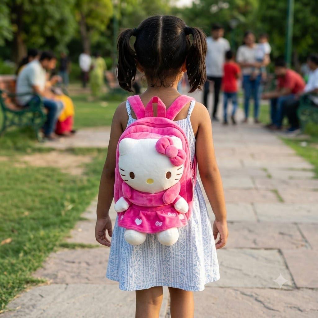Pink panther & Kitty plush cartoon character backpack