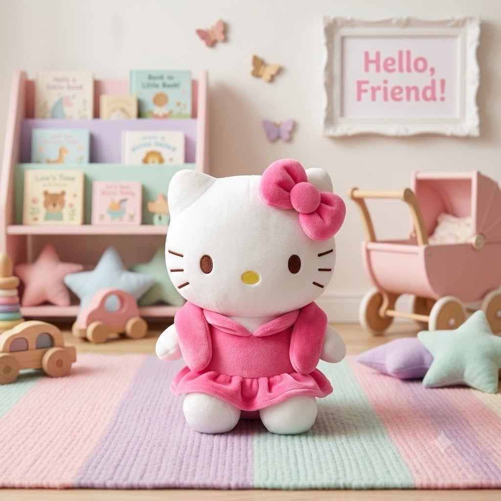 Pink panther & Kitty plush cartoon character backpack