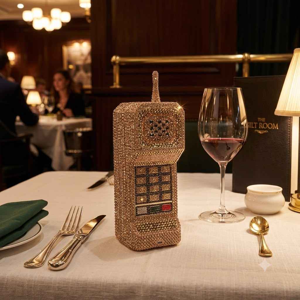 Phone rhinestone clutch