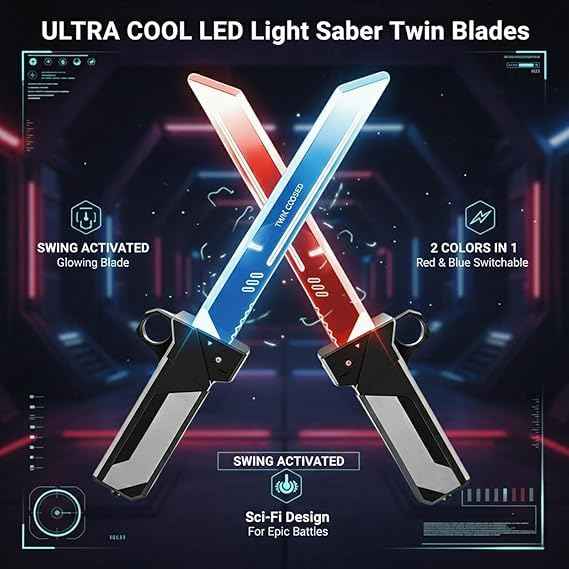 Mini Lightsaber - Telescopic Light Up Sword for Kids
