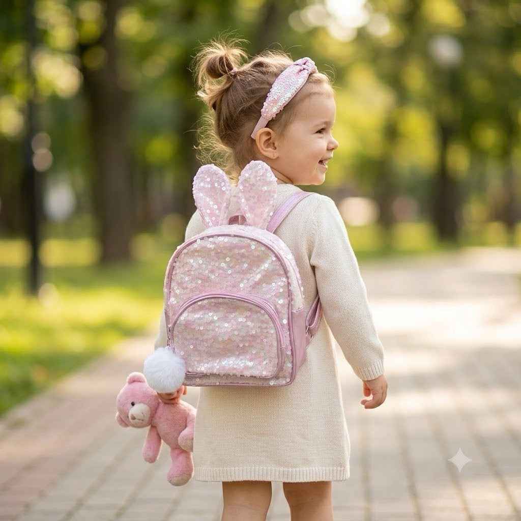 Metallic sequenced kids bag