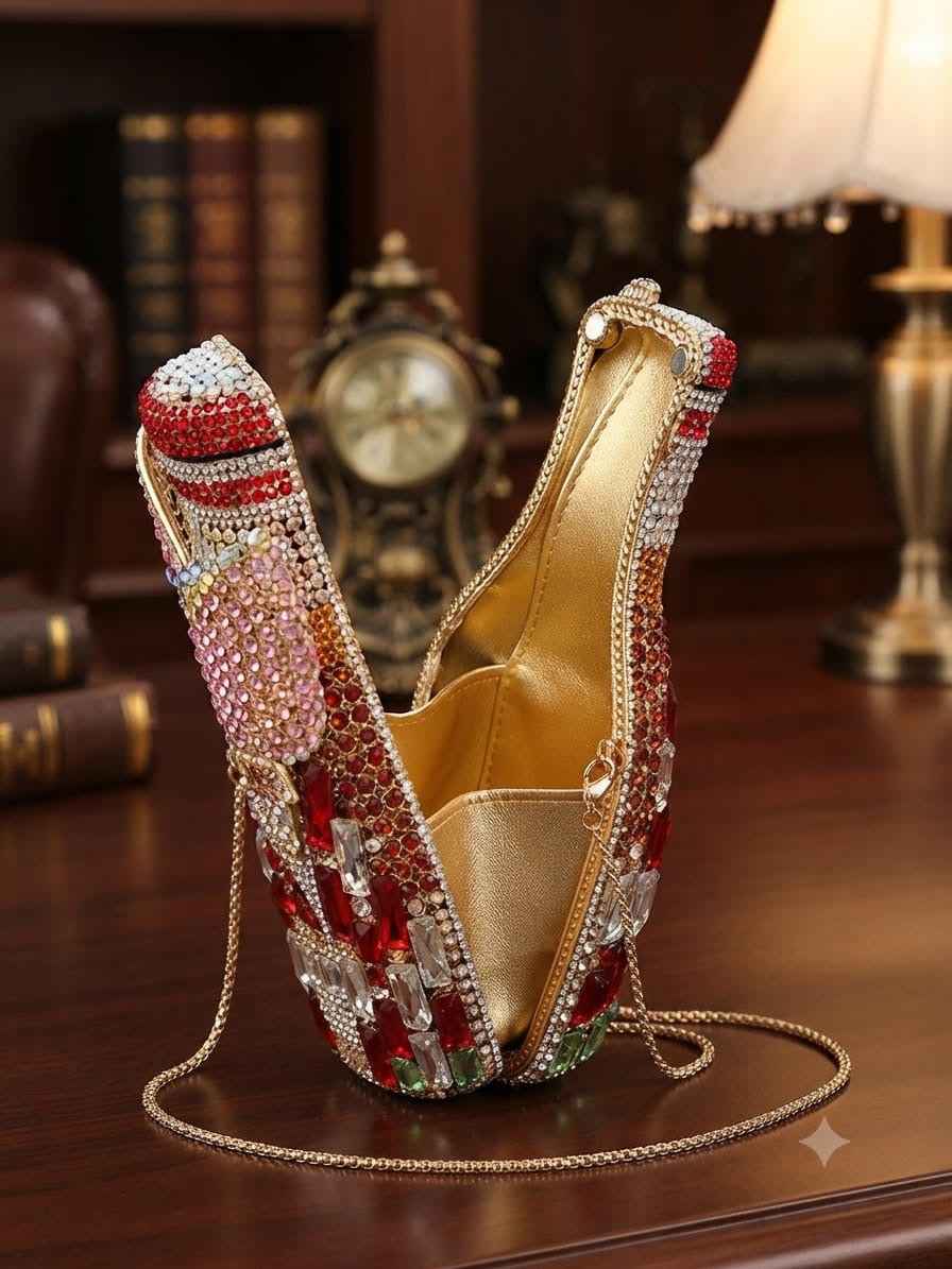 Champagne crystal bag