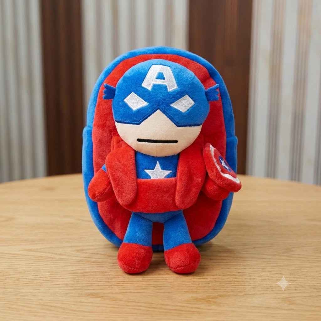 Captain America / batman theme  plush carton backpack