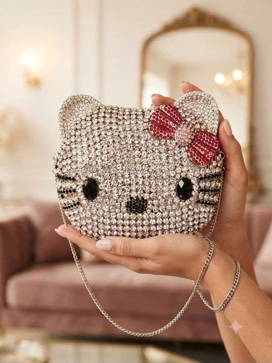 Hello Kitty crystal clutch