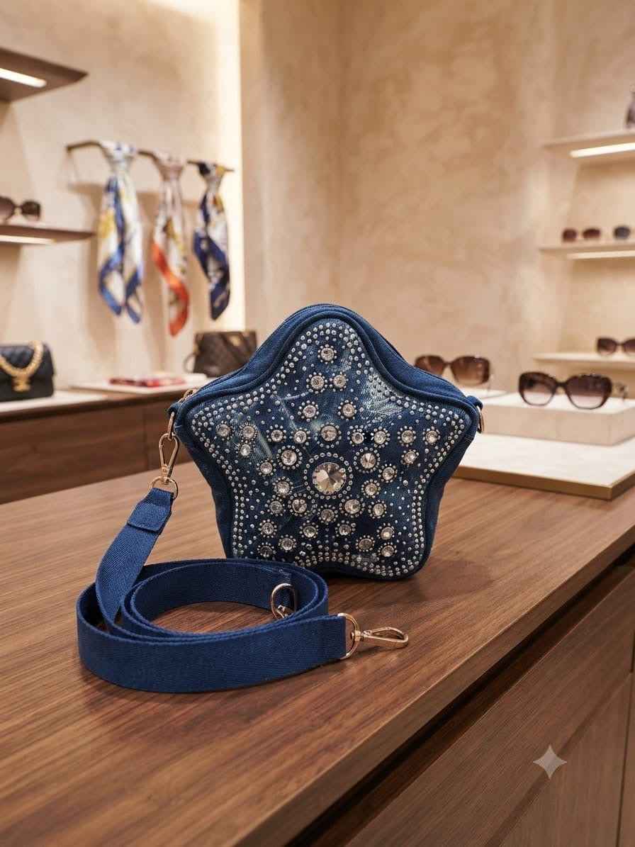 Star shape denim bag #251211