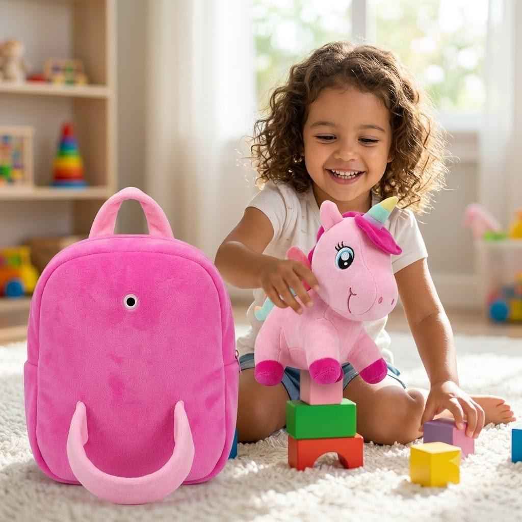 Unicorn & Kuromi plush toy character backpack