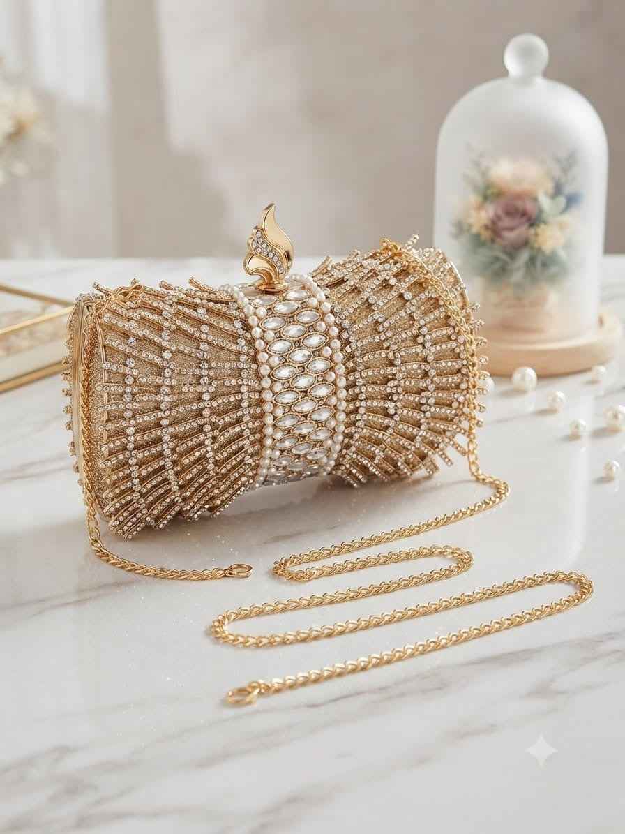 Crystal rhinestone evening clutch