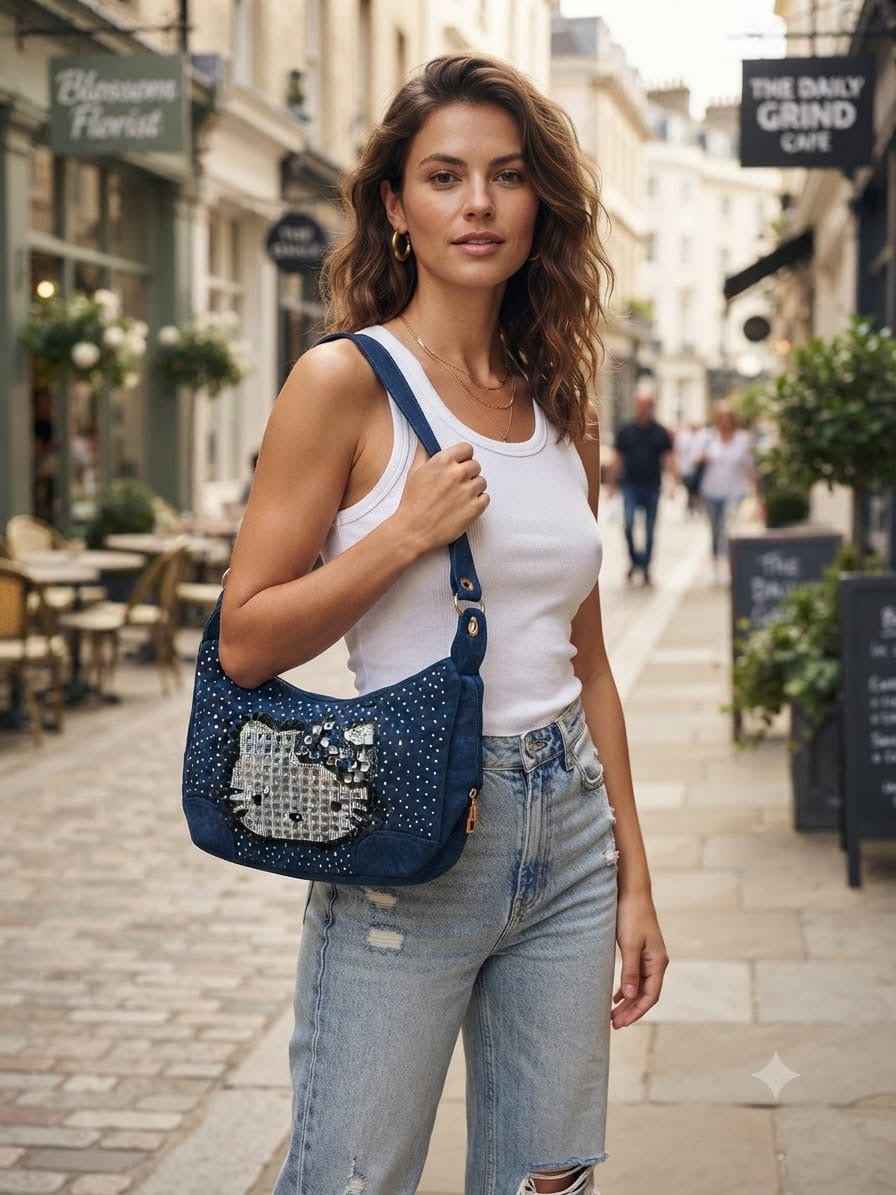 Denim hobo #81953 with Kitty
