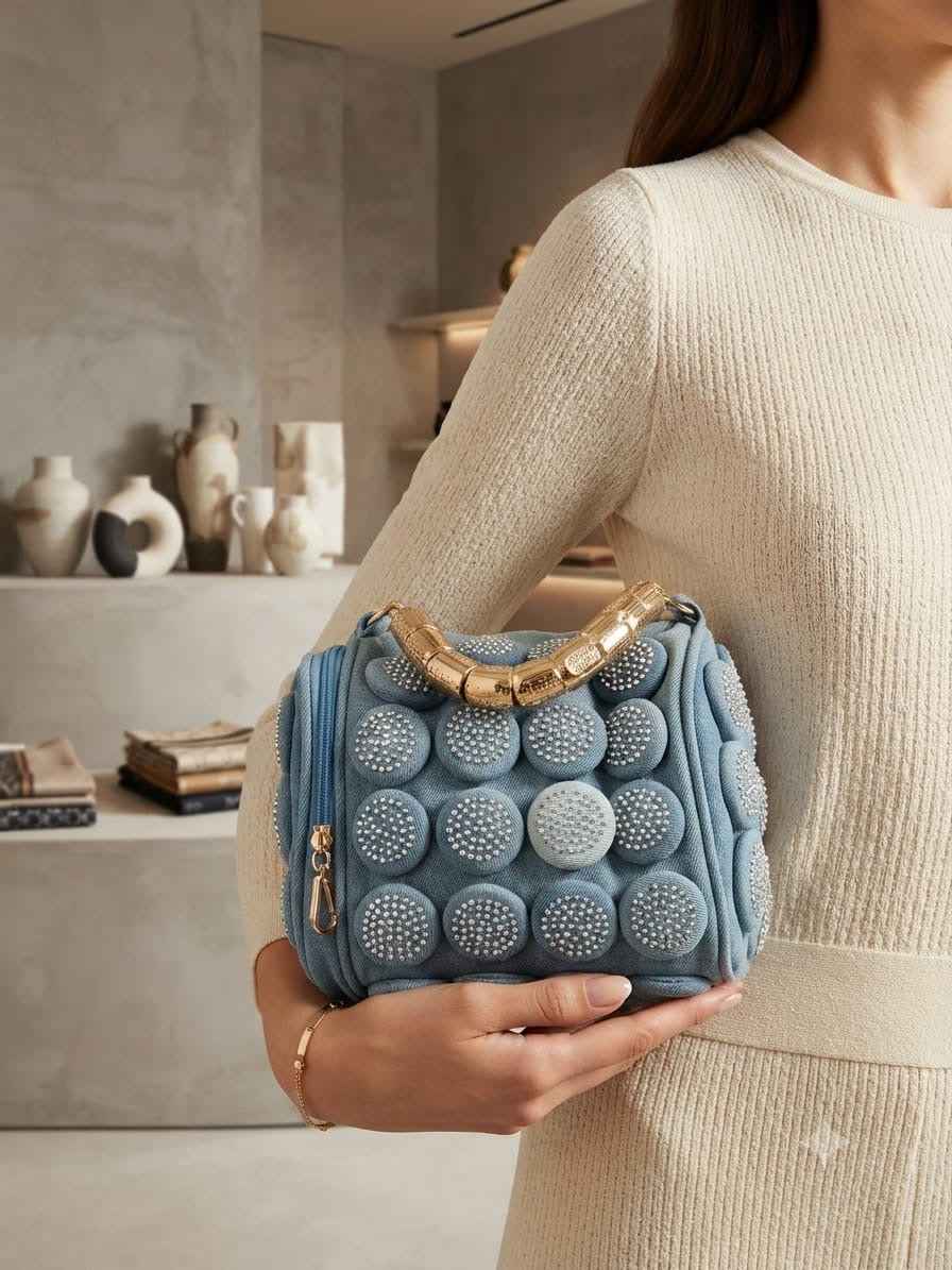 Denim hobo bag #8564