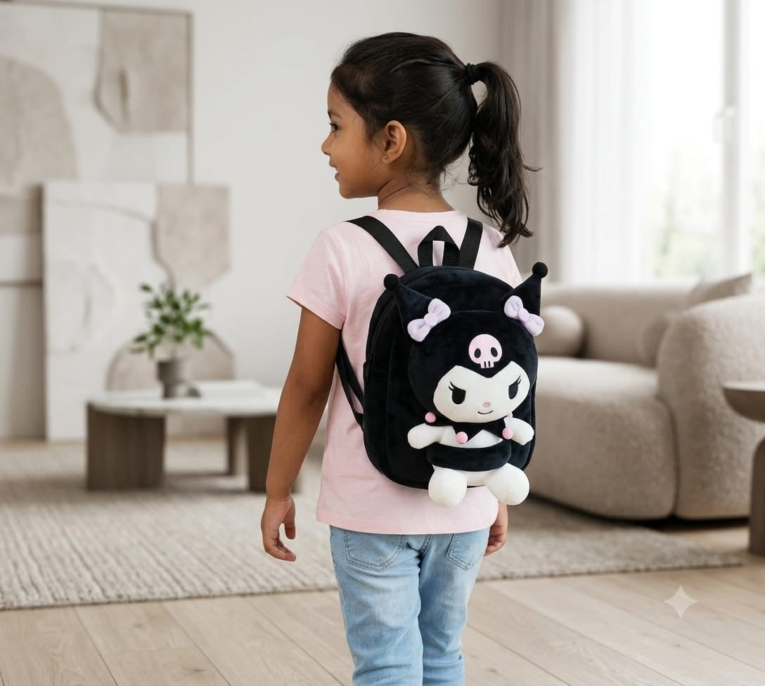 Unicorn & Kuromi plush toy character backpack