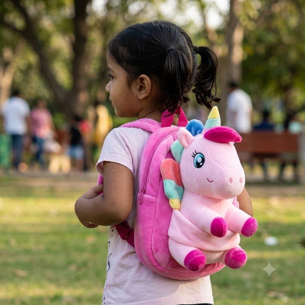 Unicorn & Kuromi plush toy character backpack