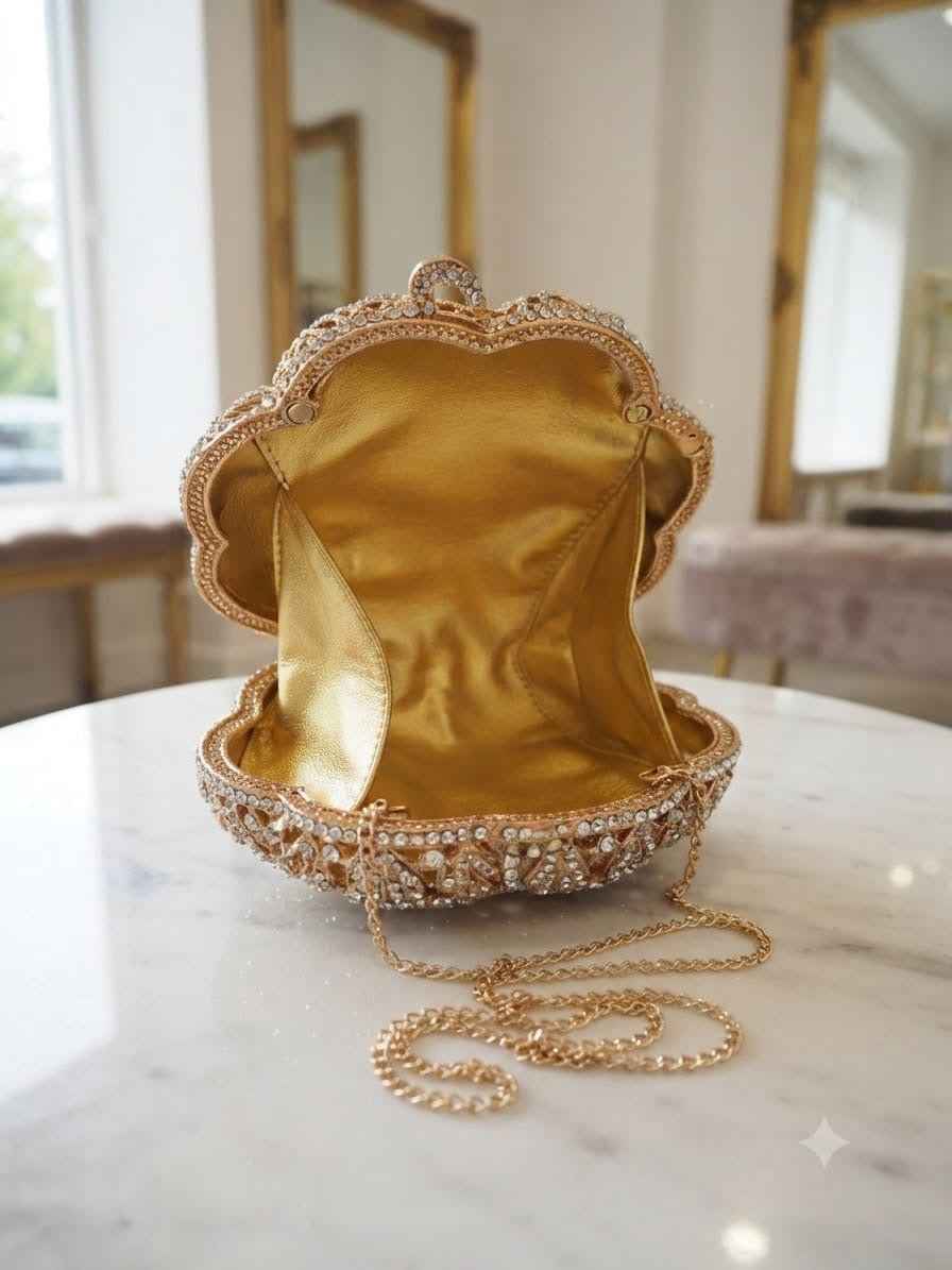 Luxury Flower crystal clutch