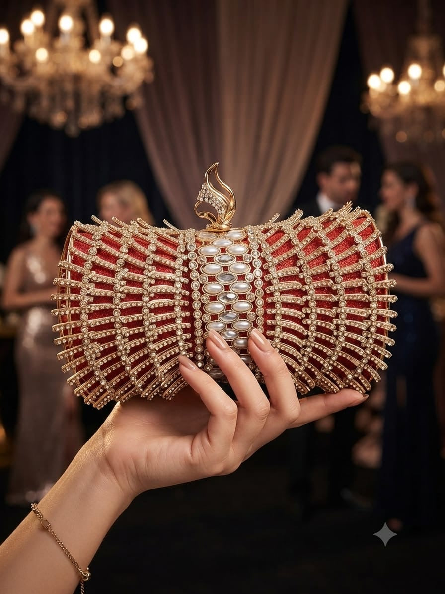 Crystal rhinestone evening clutch