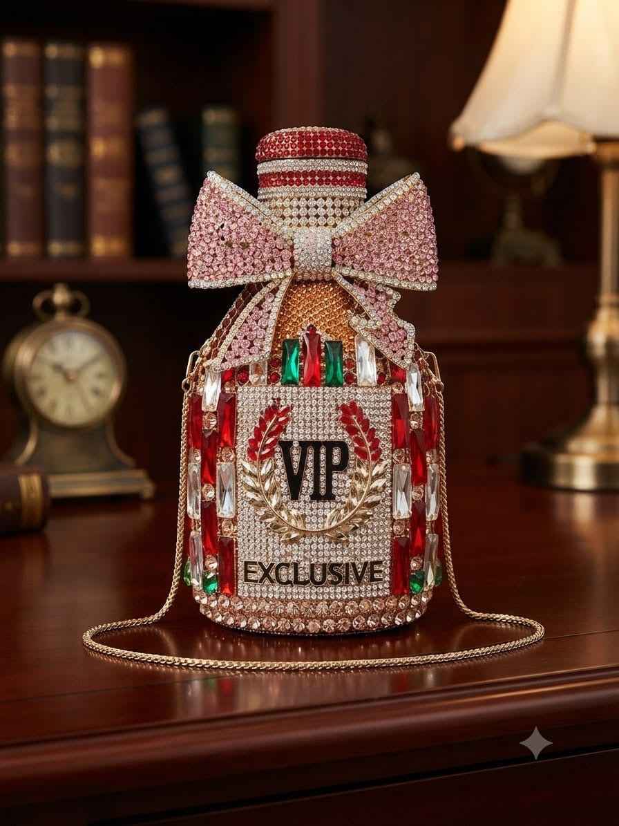 Champagne crystal bag