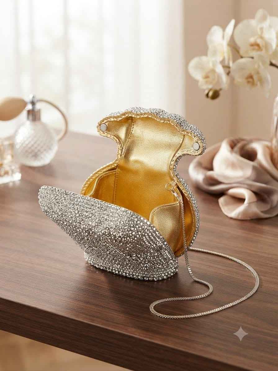 Crystal rhinestone bowknot clutch