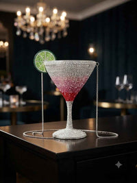 Crystal cocktail glass clutch