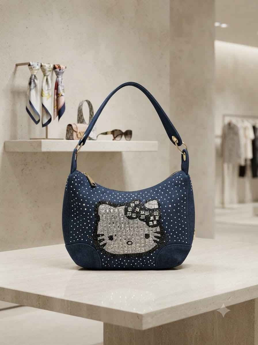 Denim hobo #81953 with Kitty