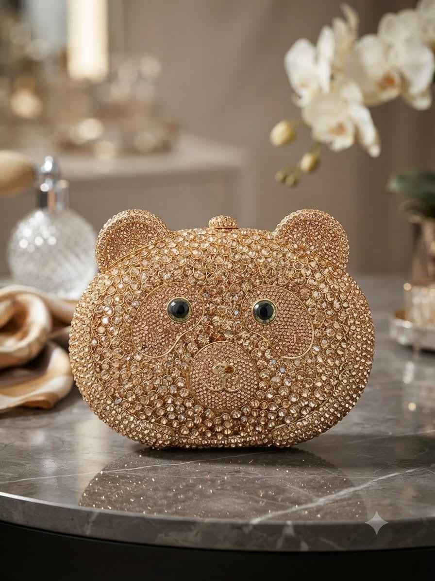 Panda rhinestone crystal bag