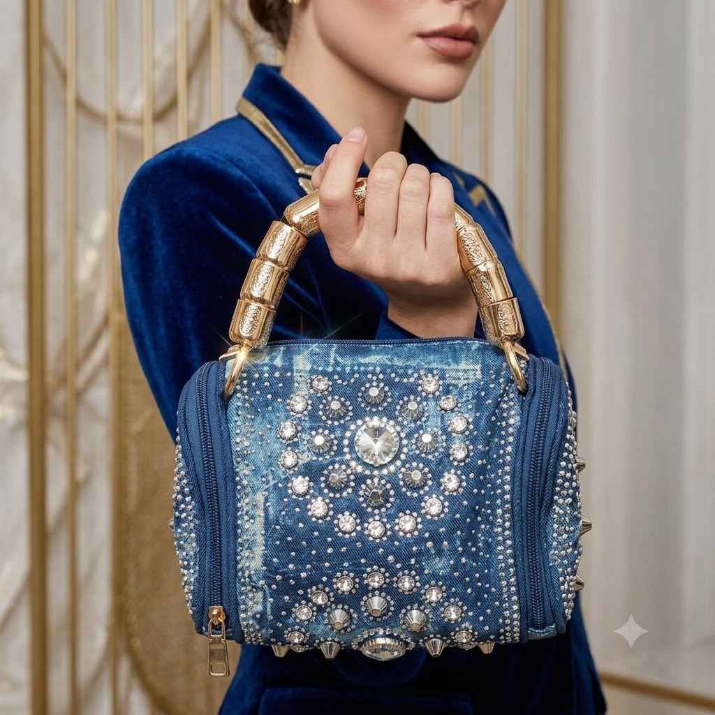 Denim speedy bag #8564-11