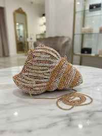 Shell crystal clutch