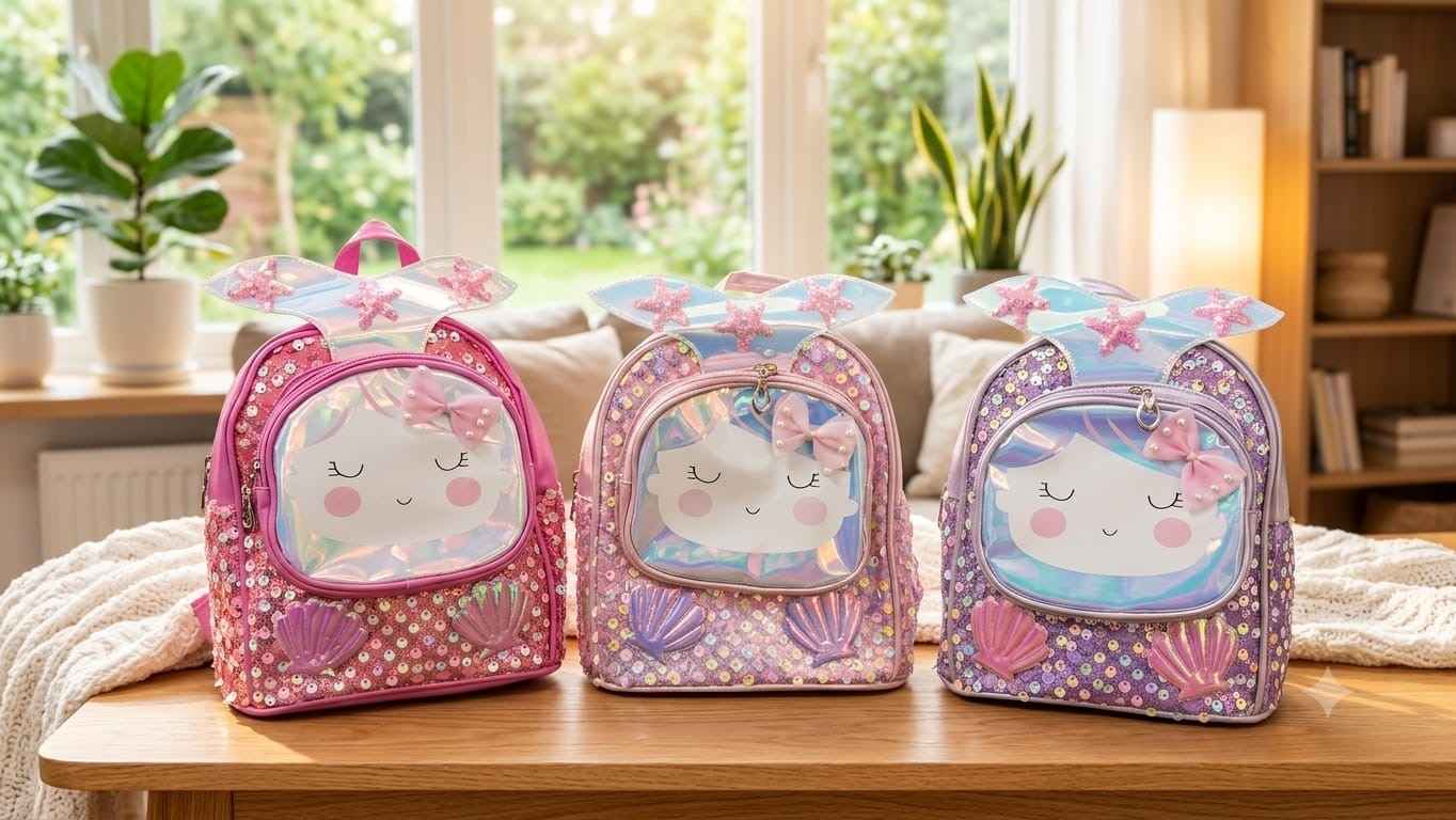Metallic  sequenced kids bags