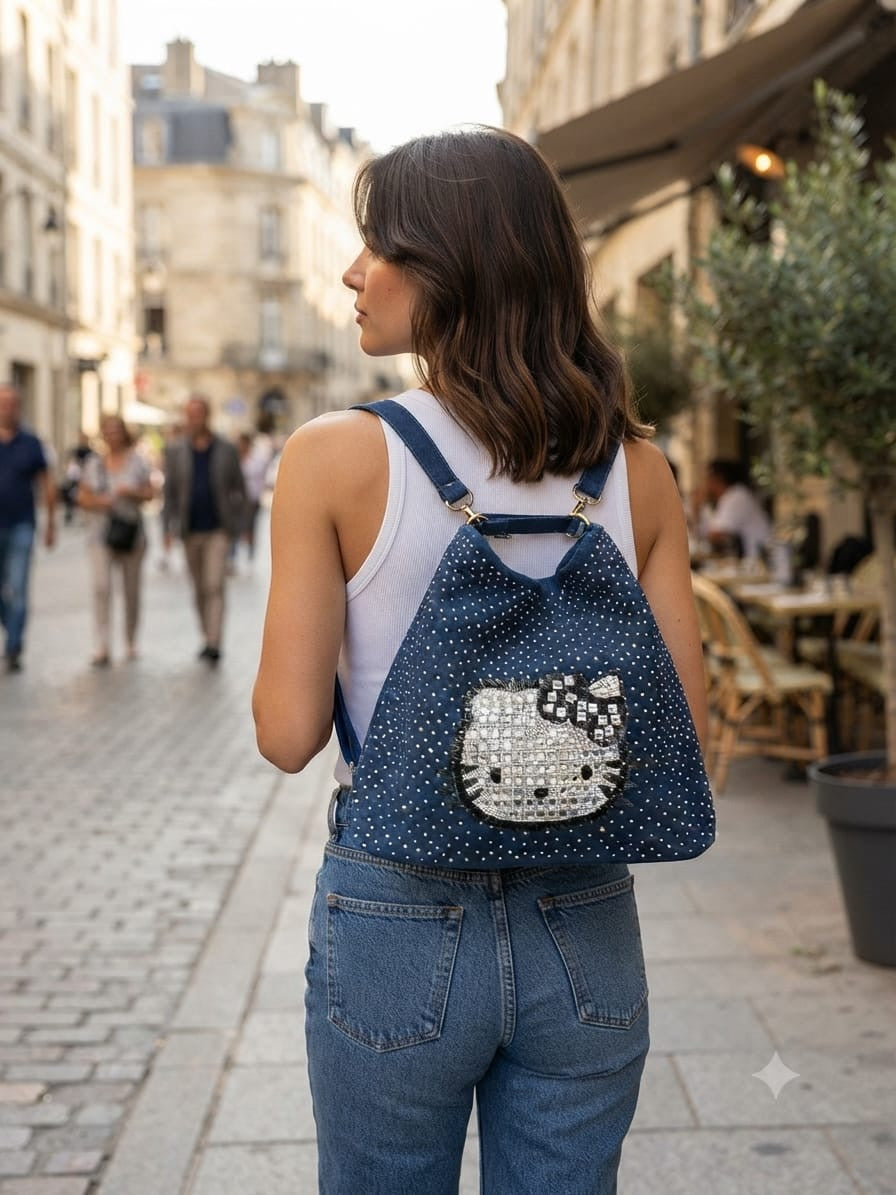 Denim bag backpack cum sling bag # 241029