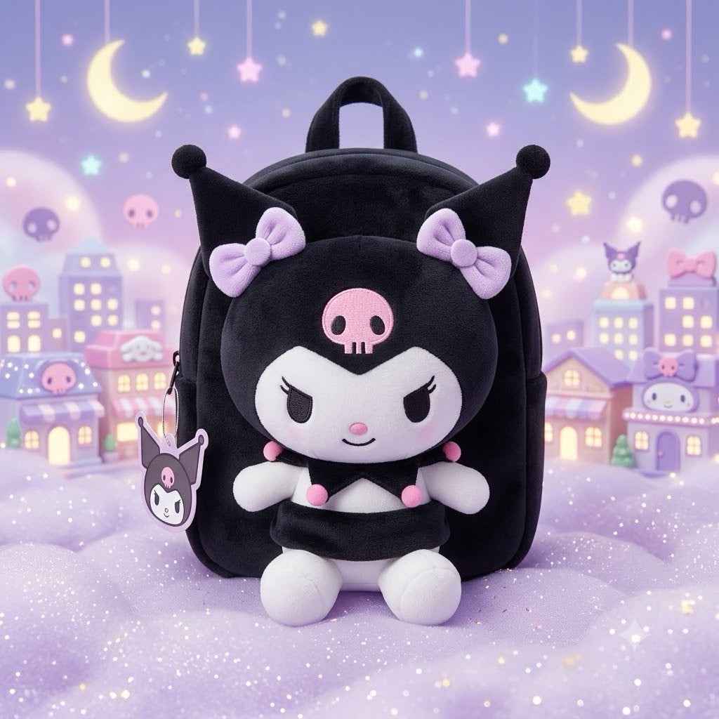 Unicorn & Kuromi plush toy character backpack