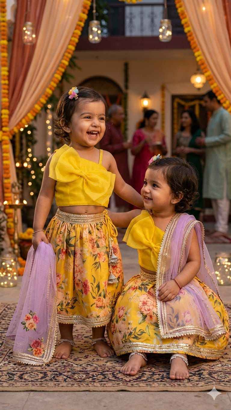 Sunehri Pari : Girls Lehenga Choli Set with Dupatta