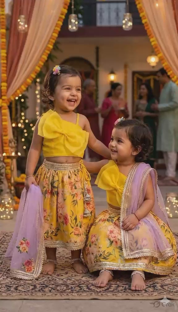 Sunehri Pari : Girls Lehenga Choli Set with Dupatta