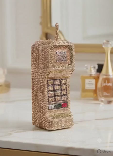 Phone rhinestone clutch
