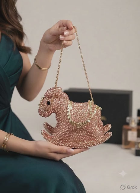 Rocking horse crystal bags
